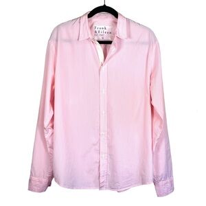Frank & Eileen Paul Pink White Stripe Button Down Shirt Cotton Size M